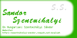 sandor szentmihalyi business card
